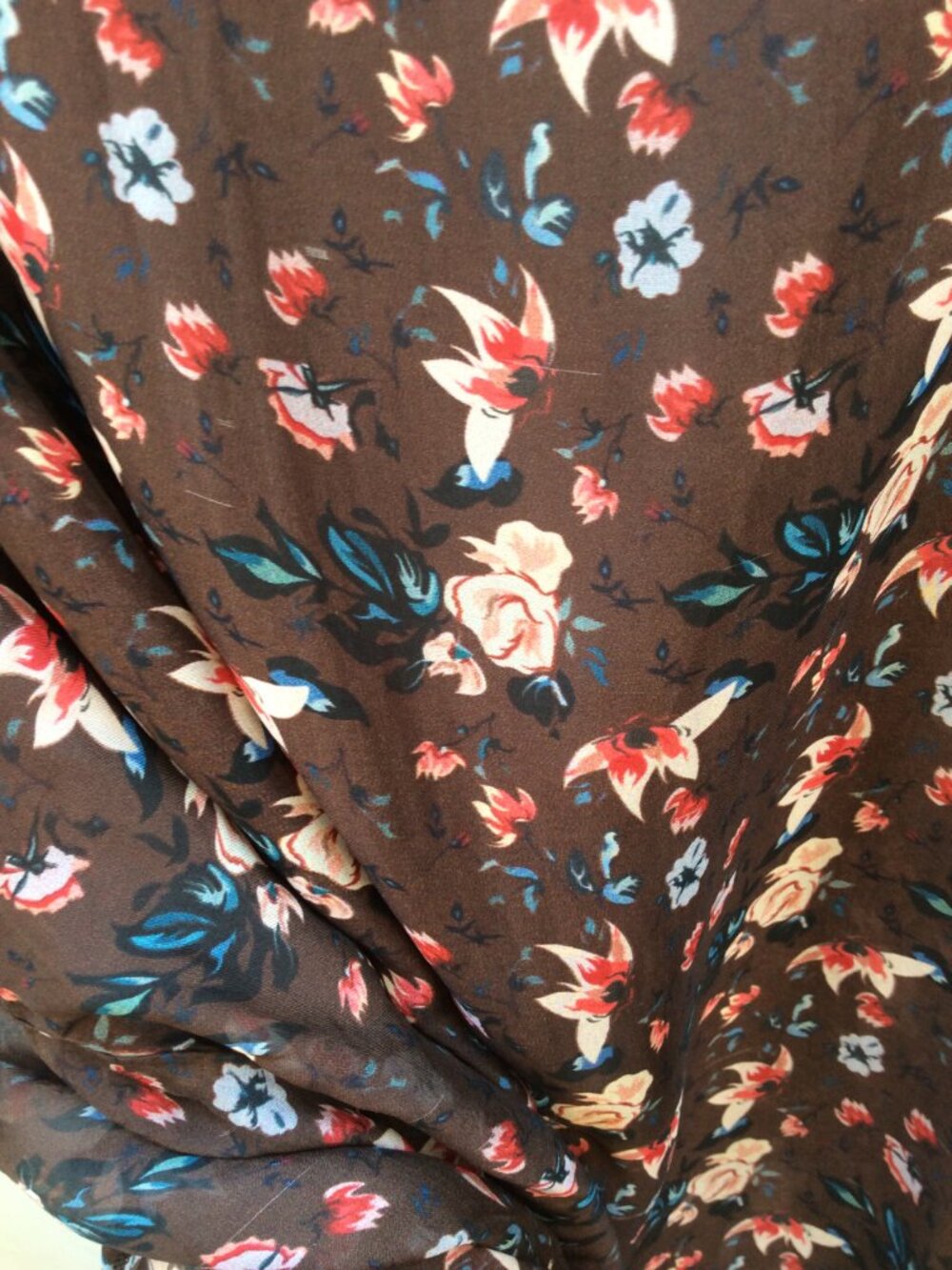 30% Silk M MADE in Italy Floral Belted Midi Dress L - Picture 3 of 3